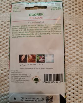 ogórek  długi ,sałatkowy  DELICIOUS